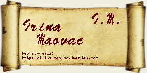 Irina Maovac vizit kartica
